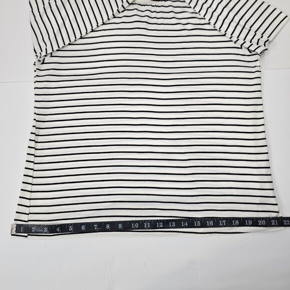 Kaileigh Women's Black & White Striped Ruffle Trim Long Sleeve Top Size L NWOT - Picture 13 of 15